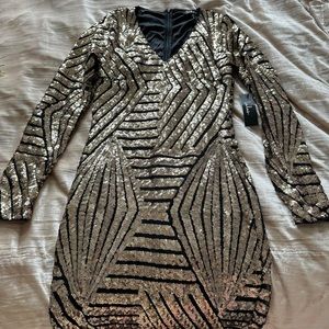 Lulu’s black and gold sequined dress